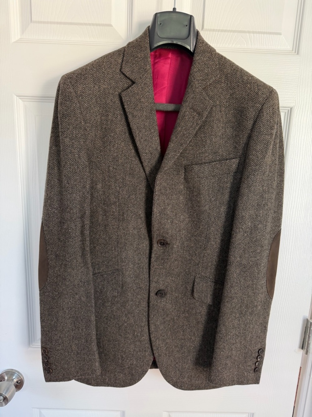 Walker Slater Brown Fine Herringbone Lambswool Sport Coat with Elbow Patches